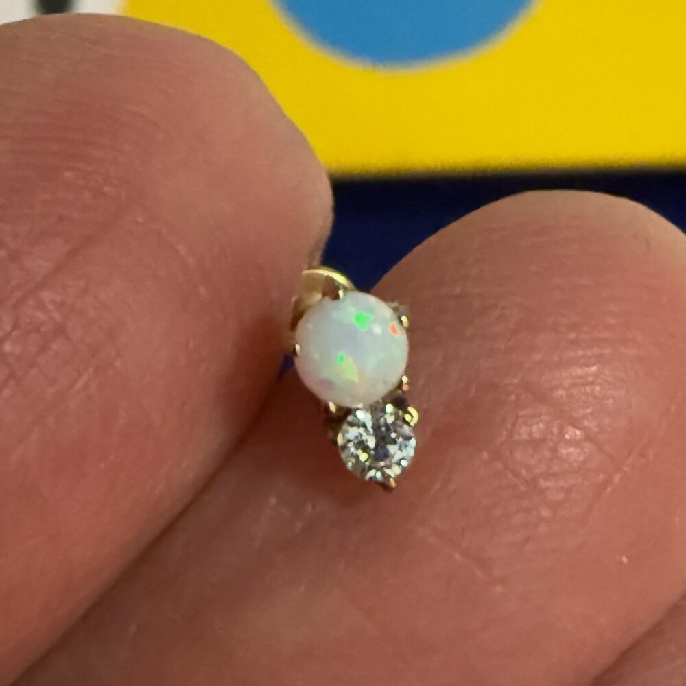 Maison Miru Wish and Hope Opal Nap Earring 18K Yellow Gold Plated - Picture 2 of 4